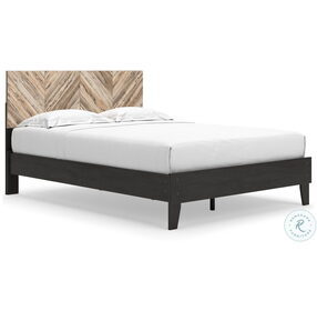 Piperton Brown and Black Queen Platform Bed