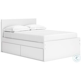 Onita White Full Panel Bed with 1 Side Storage
