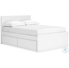 Onita White Full Panel Bed with 2 Side Storage