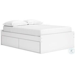 Onita White Full Platform Bed with 1 Side Storage