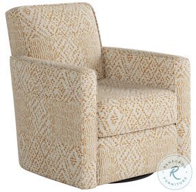 Roughwin Squash Gold and Beige Straight Arm Swivel Glider Chair