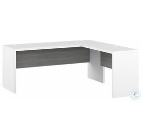 Echo Pure White And Modern Gray 72" L Shaped Computer Desk