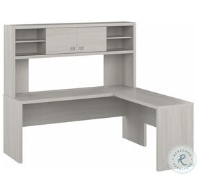 Echo Gray Sand 72" L Shaped Computer Desk with Hutch