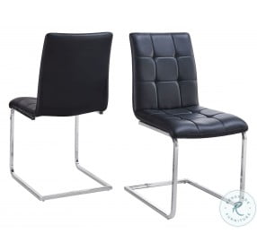 Escondido Black Leatherette Side Chair Set Of 2