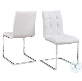 Escondido White Leatherette Side Chair Set Of 2