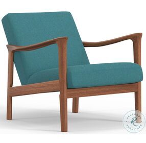 Zephyr Medium Brown and Turquoise Lounge Chair