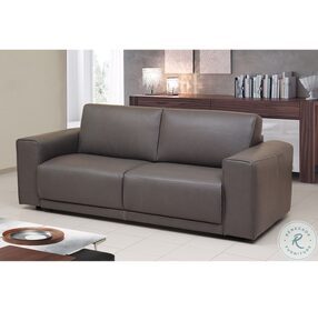 Eden Dark Gray Leather Full Sofa Sleeper
