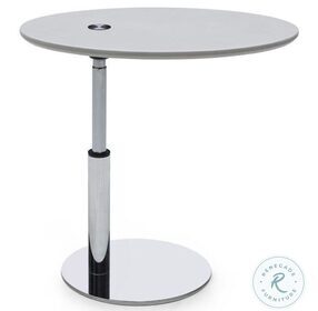 Edge Gray Hydraulic Adjustable Height End Table