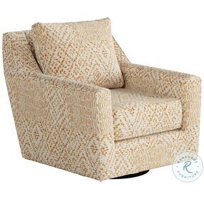 Roughwin Squash Gold and Beige Recessed Arm Swivel Glider Chair