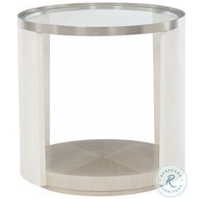 Axiom Linear Grey And White Round Chairside Table
