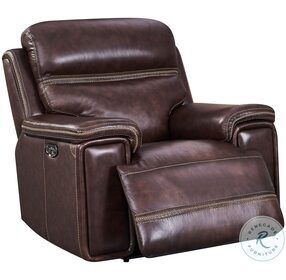 Fresno Brown Power Recliner with Power Headrest And Footrest