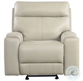 Bryant Taupe Leather Power Glider Recliner
