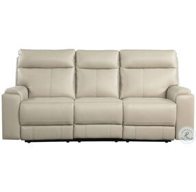 Bryant Taupe Leather Power Reclining Sofa