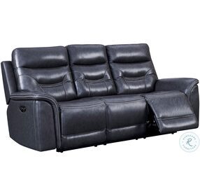 Boldera Grey Power Reclining Sofa with Power Headrest And Footrest