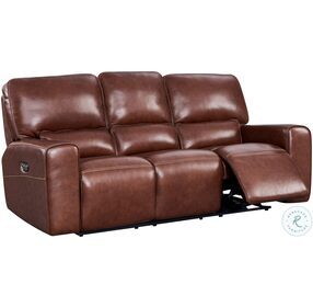 Broadway Brown Power Reclining Sofa with Power Headrest And Footrest