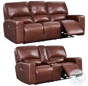 Bravado Brown Power Reclining Living Room Set with Power Headrest And Footrest