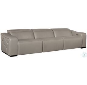 Opal Sorrento Dove Leather Power Reclining Sofa With Power Headrest