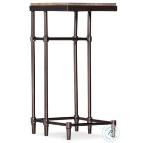 Saint Armand Light Natural And Antique Bronze Metal Chairside Table