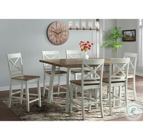 Bedford Brown And Cream 7 Piece Counter Height Dining Set