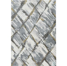 Elements Ivory And Grey Panes Runner Area Rug