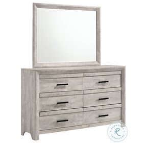 Keely White 6 Drawer Dresser With Mirror