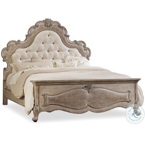 Chatelet Beige And Antique Linen King upholstered Panel Bed