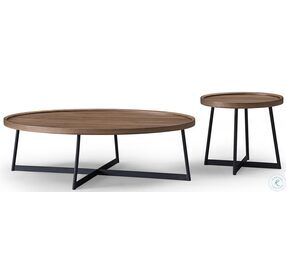 Emma Walnut And Black Occasional Table Set