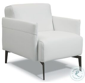 Eros White Leather Accent Chair