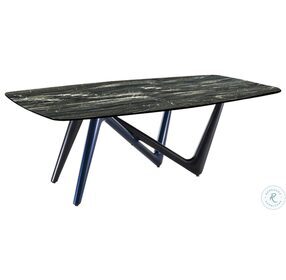 Esse Gray Blue And Brazilian Green Ceramic Top Dining Table