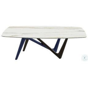 Esse Gray Blue And White Ceramic Top Dining Table