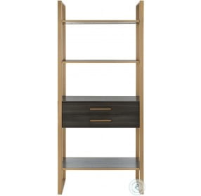 Skylar Gold And Gray 4 Tier 1 Drawer Etagere