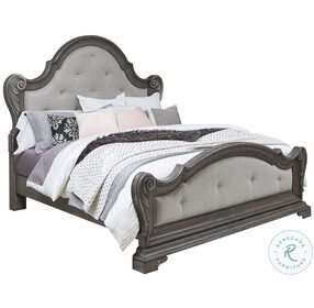 Vivian Mineral Grey Queen Upholstered Panel Bed