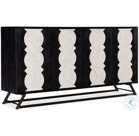 Commerce And Market Black And White Moroccan Modern Credenza