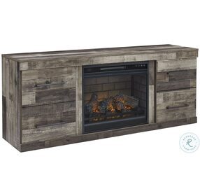 Derekson Rustic Multi Gray Small TV Stand with Electric Fireplace