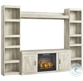 Bellaby Whitewash Entertainment Wall with Infrared Fireplace Insert