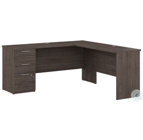 Logan Medium Gray Maple 65" L Shaped Desk with Drawers