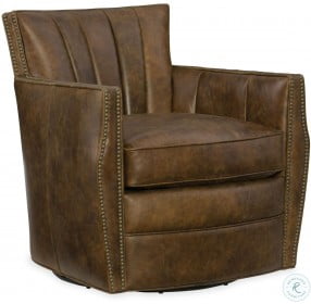 Carson Dragon Castle Leather Swivel Club Chair