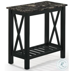 Eden Black And Marble Top Chairside Table