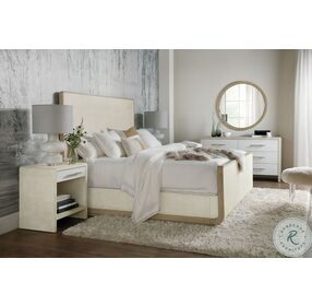 Cascade Lacquered Burlap And Soft Taupe Sleigh Bedroom Set