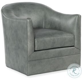 Gideon Grey Leather Swivel Club Chair