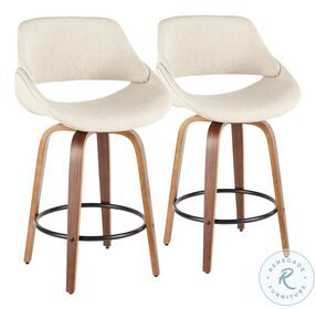 Fabrizzi Cream Noise Counter Height Stool Set Of 2