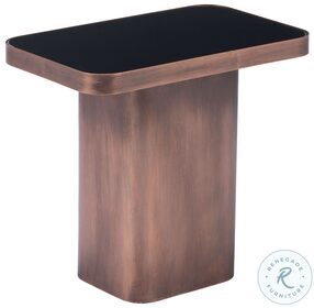 Marcos Black And Antique Bronze Side Table