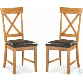 Family Dining Chestnut X Back Side Chair Set of 2