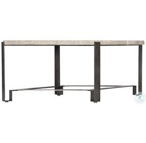 Sayers White Travertine And Bronze Cocktail Table