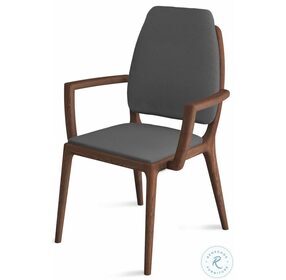 Febe Antracite Leather Arm Chair