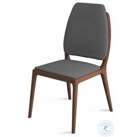 Febe Antracite Leather Dining Chair Set of 2
