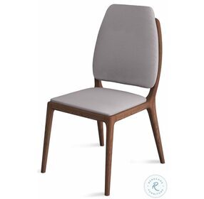 Febe Gray Leather Dining Chair Set of 2