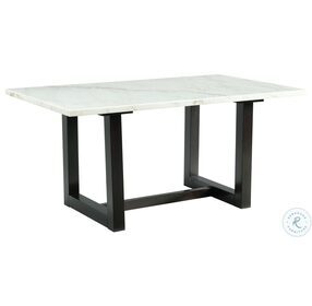 Florentina White Marble And Black Dining Table