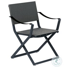 Fellini Black Foldable Outdoor Arm Chair