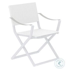 Fellini White Foldable Outdoor Arm Chair